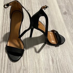 Black open toe heels